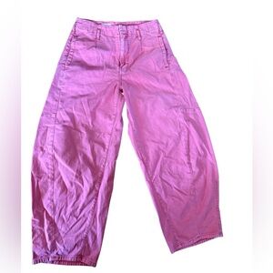 Pilcro by Anthropologie bubblegum pink barrel jeans